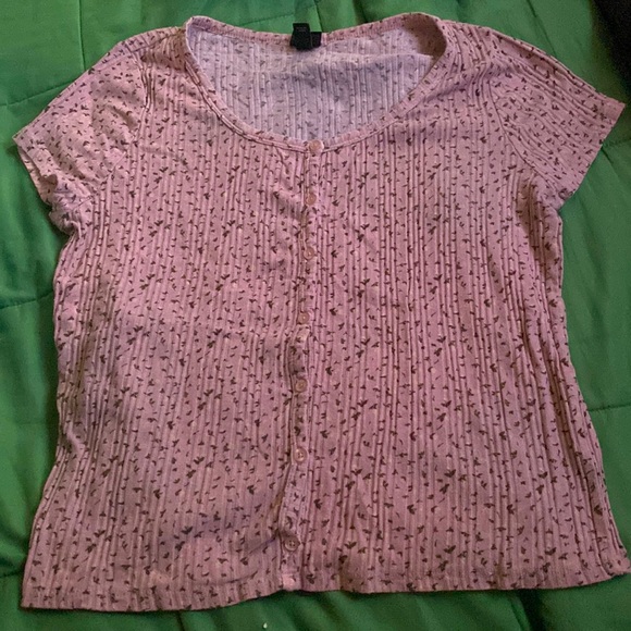 Pink floral crop top - Picture 1 of 1